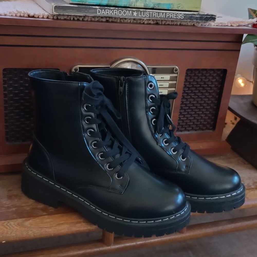 *VACATION SALE* Black Combat Boots New